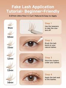 60pcs/Box Mermaid Segment Eyelash Extensions, Fashionable DIY Makeup Daily Wear False Eyelashes, Individual Cluster Lashes, Cartoon Style Eyelashes, Eyelash Extension Supplies - View 11