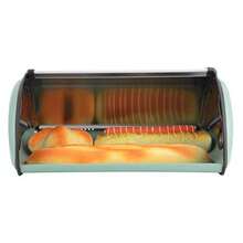 Caja De Pan Cajas De Pan Con Tapa Enrollable Para Mostrador De Cocina Contenedor De Almacenamiento De Alimentos Retro Contenedor De Pan De Metal Soporte Para Pan De 13x9 4x5 9 Pulgadas Verde - Verde - Ver 4