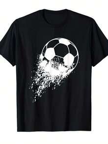Camiseta Gráfica Vintage de Fútbol para Hombre, 100% Algodón, Diseño Retro, Manga Corta, Cuello Redondo, Ropa Deportiva Casual, Regalo para Jugadores y Aficionados del Fútbol - Blanco - Ver 7