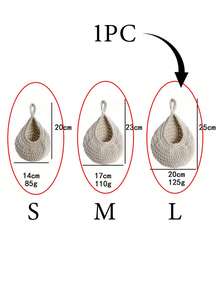 1pc Handwoven Teardrop-Shaped Storage Basket, Bohemian Style, Space-Saving Wall-Mounted Organizer, Suitable For Storing Vegetables, Potatoes, Onions, Garlic, Fresh Produce, Snacks, Toiletries, Towels, Toys And Household Items, Multifunctional Decor Piece, Fits Bohemian & Farmhouse Home Decor - White - View 12