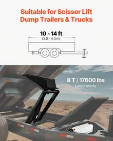 Hydraulic Dump Lift Kit, 17,600 Lb/8 T Dump Trailer Hydraulic Scissor Hoist Kit Standard Kit, Hydraulic Dump Bed Kit With 12V Hydraulic Pump Unit Suitable For Scissor Lift Dump Trailers Trucks - 17,600 lb/8 T - 查看 2