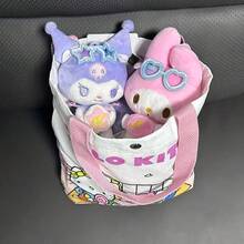 1pc Sanrio Cute Hello Kitty Fashion Canvas Tote Bag, Natural Style Multifunctional Large Capacity Shoulder Bag, Ideal For Students And Commuting - Multicolor - View 8