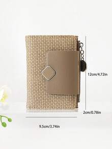 MINGYOU Ví đựng tiền xu có khóa kéo, chất liệu giả da mềm mại, thời trang. - Lạc đà - Xem 6