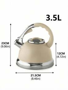 Ấm đun nước bằng thép không gỉ kiểu cổ điển - Ấm trà tự động có còi dung tích lớn, bề mặt được đánh bóng trang nhã, tay cầm chắc chắn, thích hợp cho gia đình, quán cà phê, quán bar hoặc sử dụng hàng ngày trên bếp ga, bếp từ và bếp điện gốm. - Xem 7
