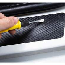 4pcs Gold Butterfly Creative Design Car Door Sill Protector Stickers, Carbon Fiber Stickers For Car Door Anti-Scratch, Anti-Dirt, Pedal Protection - Butterfly - View 4