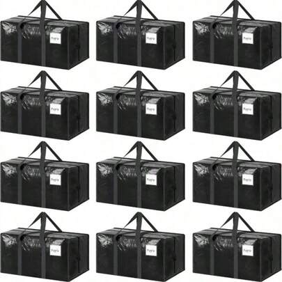 Túi chuyển nhà cỡ lớn có tay cầm gia cố, thùng đựng đồ chắc chắn, phù hợp để đựng đồ dùng ký túc xá, có khóa kéo chắc chắn, hộp đựng đồ dùng học tập khi chuyển nhà.