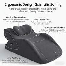 Two Styles Of Ergonomic Support Pillows, Versatile Prone Pillows, Breathable Bed Pillows, Ideal For Side And Back Sleepers, Memory Foam Pillows With Removable Covers, And Multifunctional Back Support - Grey - View 5