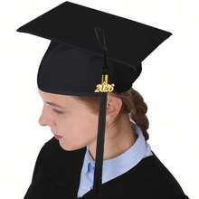 1pc 2026 Tassel Graduation Cap, Black Matte Graduation Cap, 2026 Graduation Cap With Tassel, Bachelor/Master Graduation Cap Decor, Unisex Adult Graduation Cap, Graduation Cap Accessory - Black - View 5