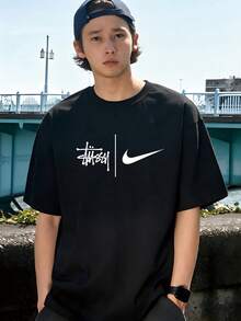 2026 Y2K Retro Skate Graffiti Design T-Shirts For Men,Heren Zomer Set - 黑色 - 查看 1