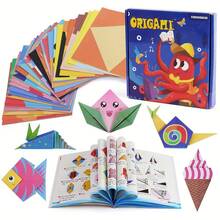 100pcs Origami Paper Set For Beginners, Includes Pre-Printed Papers & Instructions, DIY Animal/Vehicle Craft Kit, Montessori Educational Toy, Suitable For School Activities And Birthday Gifts - Multicolor - View 3