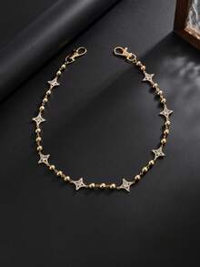 1 chiếc dây xích quần nam hình ngôi sao bốn cánh đính đá CCB phong cách Hip Hop, phù hợp cho các bữa tiệc Rock, Punk, chụp ảnh đường phố, mặc hàng ngày, hẹn hò đôi, quà tặng trang sức đa năng cho nam giới trong các dịp lễ. - Chuỗi quần - Xem 6
