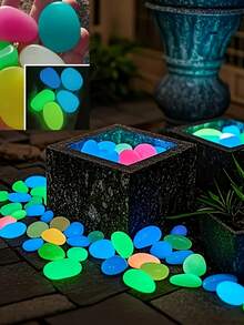 32 viên đá phát sáng cỡ lớn - Trang trí mộng mơ cho bể cá, địa điểm tổ chức đám cưới và khu vườn | Tạo không gian lung linh huyền ảo trong nhà, đá chiếu sáng ban đêm lãng mạn cho ngoài trời, phù hợp cho mọi mùa. - Nhiều màu - Xem 5