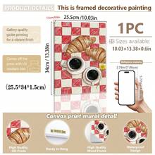 Tranh treo tường bằng vải canvas có khung, tranh áp phích, tranh nghệ thuật, họa tiết cà phê và bánh sừng bò kẻ ô, tranh áp phích về thực phẩm và đồ uống, họa tiết bánh sừng bò và cà phê, tranh treo tường hình tách cà phê, họa tiết nhà bếp cổ điển, quà tặng sinh nhật tốt nghiệp, trang trí nhà hàng, trang trí nhà cửa. - Nhiều màu - Xem 16