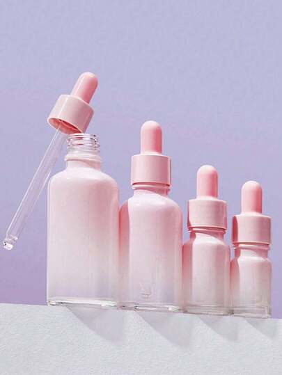 1pc Pink Glass Dropper Bottle With Dropper Pipette, Empty Dropper Bottle Perfume Container