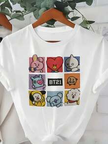 Damen T Shirt  Mode  Komfort Look Must Have Geschenk Idee - White - View 2