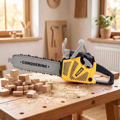 The Magic Toy Shop Toy Chainsaw For Kids Tools - Kids Chainsaw With Light And Sounds - Battery Powered Construction Tool For Boys And Girls - Outdoor Indoor Pretend Play Kids Toys Children Toys