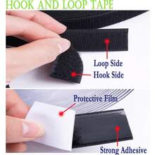 5M/1 Set: Hook And Buckle Double-Sided Self-Adhesive Tape, Hook And Loop, Used For Home Pasting And Fixing, Window Fixing, Photo Frames, Nameplates, Mosquito Nets, Carpets, Christmas Decorations, Pasting, Fixing, Strong Self-Adhesive Effect - 2cm Wide / 5m Long - View 4