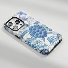 Blått havssköldpadda telefonskal sommar estetiskt telefonskal kompatibelt med 17 Pro Max 16e 15 Pro 14 Plus 13 12 11 Pro Max - Multifärgad - Visa 4