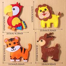 Bộ dụng cụ may vá tự làm 5 món hình động vật, bộ vật liệu thủ công dành cho trẻ em và người mới bắt đầu, chất liệu nỉ, thiết kế hình cú và sư tử dễ thương, có thể dùng làm phụ kiện trang trí ba lô, quà tặng sinh nhật, dự án thủ công sáng tạo. - Nhiều màu - Xem 9