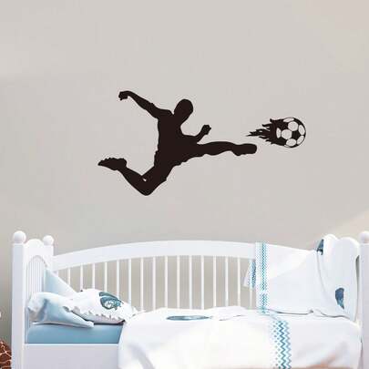 1pc Creative Football Player Removable Wall Sticker