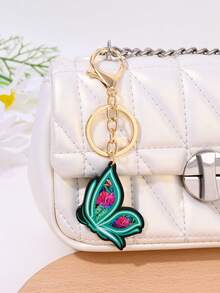 1pc/2pcs Fashion Cartoon Butterfly & Flower Keychain, Bag/Car Key Chain, Creative Gift - Multicolor - View 3