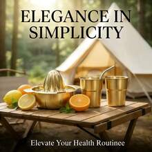 MiLaiWP 1pc Gold Stainless Steel Manual Juicer, Handheld Fruit Lemon Orange Juice Extractor, Compact Portable Design - Gold - View 4