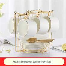 Foldable Metal Coffee/Tea Cup Holder, Organizer Rack For Cup, Saucer And Spoon - Multicolor - View 7