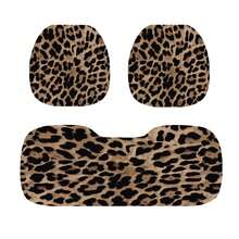 3pcs Leopard Print Car Seat Covers, Fit For Front And Rear Seats, Luxury Universal Automobile Seat Cushion Protector, Comfortable For SUV And Sedan - Cushion - View 5