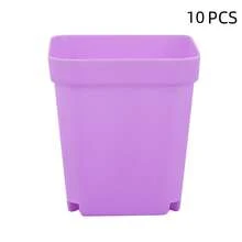 Multi-Color Small Square Planter Pots With Trays, Plastic Succulent Planters, Gardening Home Decor, Flower/Vegetable Seed Planting, Balcony Garden, Flower Seedling - Small Flower Pots - View 17