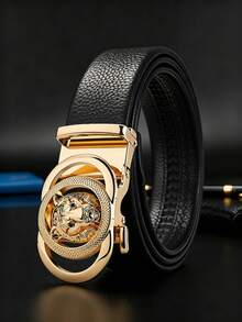 男士自动扣皮带，虎头时尚设计，休闲商务皮带，适合派对、送礼、父亲节、情人节、夏季、校园休闲、商务、送给男友/丈夫/父亲等场合 - 彩色 - 查看 15