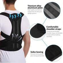 Adjustable Posture Corrector For Adults & Teenagers, Unisex Back Brace Muscle Memory Support Corrector, Office Posture Support, Fashion Corrector, Soft Fabric Support - Multicolor - View 9
