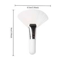 Bộ 2 cọ trang điểm mềm mại hình quạt chất lượng cao - Tay cầm ABS, không mùi, đầu cọ hình bầu dục dùng để rửa mặt, giúp trang điểm chính xác, tiện lợi khi đi du lịch, thiết kế kim loại thời trang, lông cọ dày. - A - Xem 4