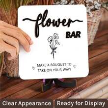 Stofinity Wooden Flower Bar Sign Bridal Shower Decor - Bloom Bar Sign Wedding Accessories For Reception, Bloom Bar Supplies For Wedding Table Decor - Flower Bar Sign - View 4