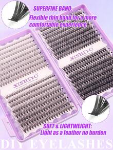 640pcs Ultra Large Capacity Natural Fluffy And Soft False Eyelashes, Single Eyelash Cluster D Durled 10-16mm Mixed Length Eyelash Cluster Suitable For Daily Use, Travel, Beginners, Weddings, Dates, Parties, And Holiday Occasions, - View 4