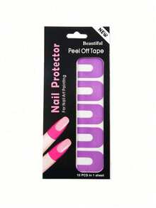 20pcs U-Shaped Nail Polish Protector Stickers, One-Time Nail Polish Anti-Overflow Stickers, Manicure Stickers - Purple - View 8