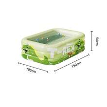 1pc Large Portable Inflatable Swimming Pool - Suitable For Family And Party Use, Yellow And Green Combination, PVC Material Multifunctional Set For Indoor/Outdoor Use - Ideal For Children's Bathing, Pet Bathing And Water Play - Three-story Swimming Pool - View 8