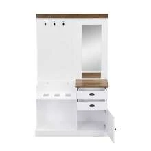 Wardrobe Set With Mirror, Hooks, Drawers And Umbrella Stand. - View 4