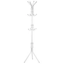 Perchero de Metal con 10 Ganchos Soporte para Ropa Árbol de Pasillo y Entrada Organizador para Chamarras Bufandas Bolsos y Paraguas Color Blanco - Blanco - Ver 2
