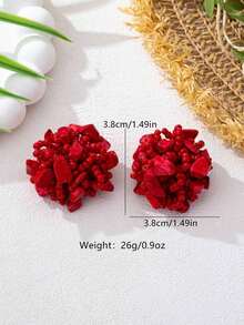 1 Pair Handmade Turquoise Beaded Earrings, Each Piece Unique, Elegant Earrings Suitable As Gifts For Friends - 棕色 - 查看 6