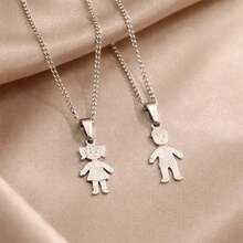 Colar corrente feminino menina menino filho filha criança casal prata prateado mini pingente choker gargantilha - Homem-45cm - Visão 3