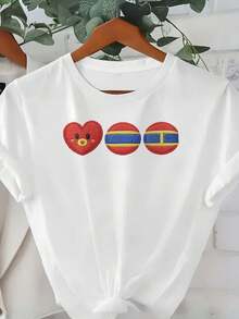 Damen T Shirt Bequem Sommer Mode Freizeit  Top Must Have Fashion Everyday Use Neu Arrival - White - View 2
