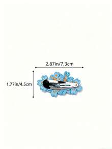 5 piezas/1 pieza Pasadores de pelo con flores bordadas, accesorios de pelo florales simples y prácticos para niñas - Multicolor - Ver 5