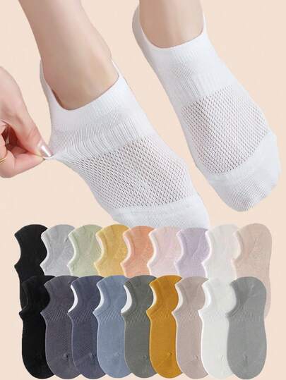 Chọn ngẫu nhiên 6/10 đôi tất nữ không lộ cổ chân - Nhiều màu sắc, kiểu dáng retro, đơn giản - Thích hợp cho mùa xuân hè.