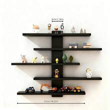 Floating Shelf For Wall,For Tonie Shelf,Small Wood Display Shelves Rack For Collectibles-Figures,Shot Glasses,Mini Decor,For Toy(Black) - 黑色1件 - 查看 3