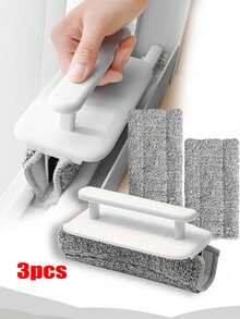 3Pcs Window Track Cleaning Brush Set, Crevice Tool With Microfiber Cloth & Squeegee, No Power Needed For Household, 1 Set - 1 Set - View 5