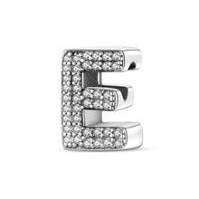 1 Stück S925 Sterling Silber Buchstaben Serie A-Z Perlen, geeignet für DIY Armband, Halskette, Schlüsselanhänger, Anhänger Schmuckherstellung, Geschenk für Frauen, geeignet für Valentinstag, Muttertag - Silber - Übersicht 24