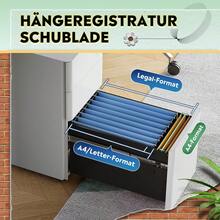 Schreibtisch Rollcontainer mit 3 Schubladen – Metall Aktenschrank mit Rollen, praktischer Unterschrank für Büro & Home Office - Weiss - Übersicht 5