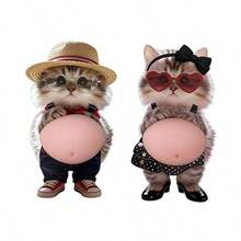 Pegatinas suaves 3D para la barriga, pegatinas de animales lindos como conejo, zorro, gatito, pegatinas suaves de burbujas para apretar, pegatinas antiestrés, pegatinas de masilla para aliviar el estrés, pegatinas decorativas DIY para botellas de agua, refrigeradores, fundas de teléfono, cuadernos, scrapbooking, regalos - Multicolor - Ver 10