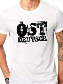 Camiseta divertida de manga corta para hombre, estilo alemán, para verano. - Blanco - Ver 1