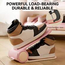 Shoe Storage Rack For Closet, Space-Saving Shoe Holder, Dormitory Double-Layer Adjustable Stackable Shoe Organizer. Shoe Rack, Shoe Slot, Shoe Organizer With Adjustable Layered Design, Space-Saving & Stackable Shoe Rack, Suitable For Flat Shoes, Slippers, Sandals And Sports Shoes - Multicolor - View 3